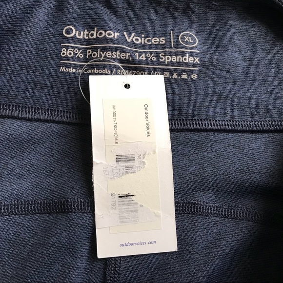 NWT Outdoor Voices 7/8 Tri-Tone Crop Leggings Blue - Picture 4 of 8